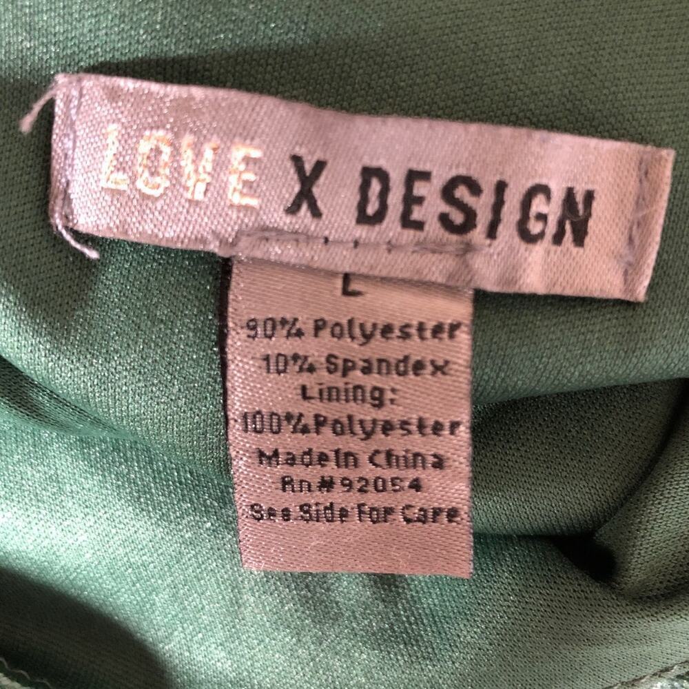 Love By Design Isla Dress Ruched Front Slit Long Sleeve Bodycon Emerald Green L View 5